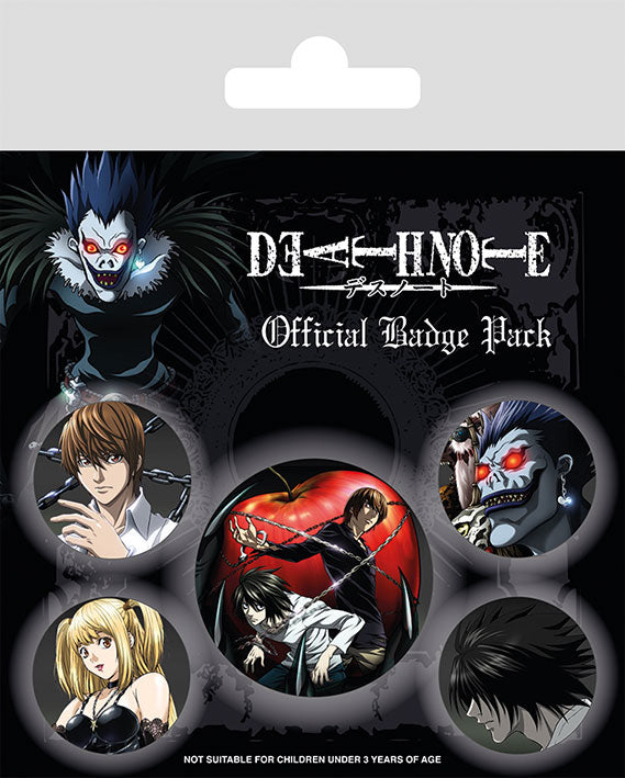 Death Note Characters Set Of 5 Badge Pack
