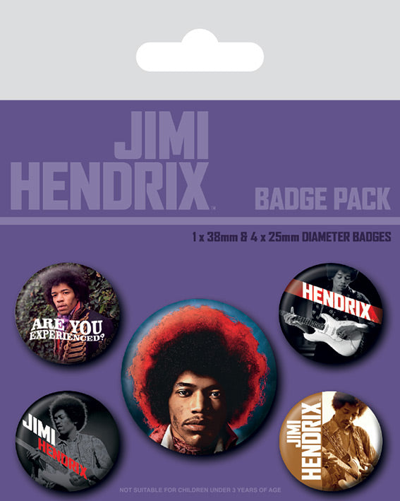 Jimi Hendrix Experience Set Of 5 Badge Pack