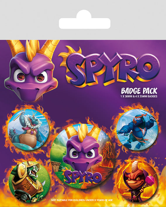 Spyro Set Of 5 Badge Pack