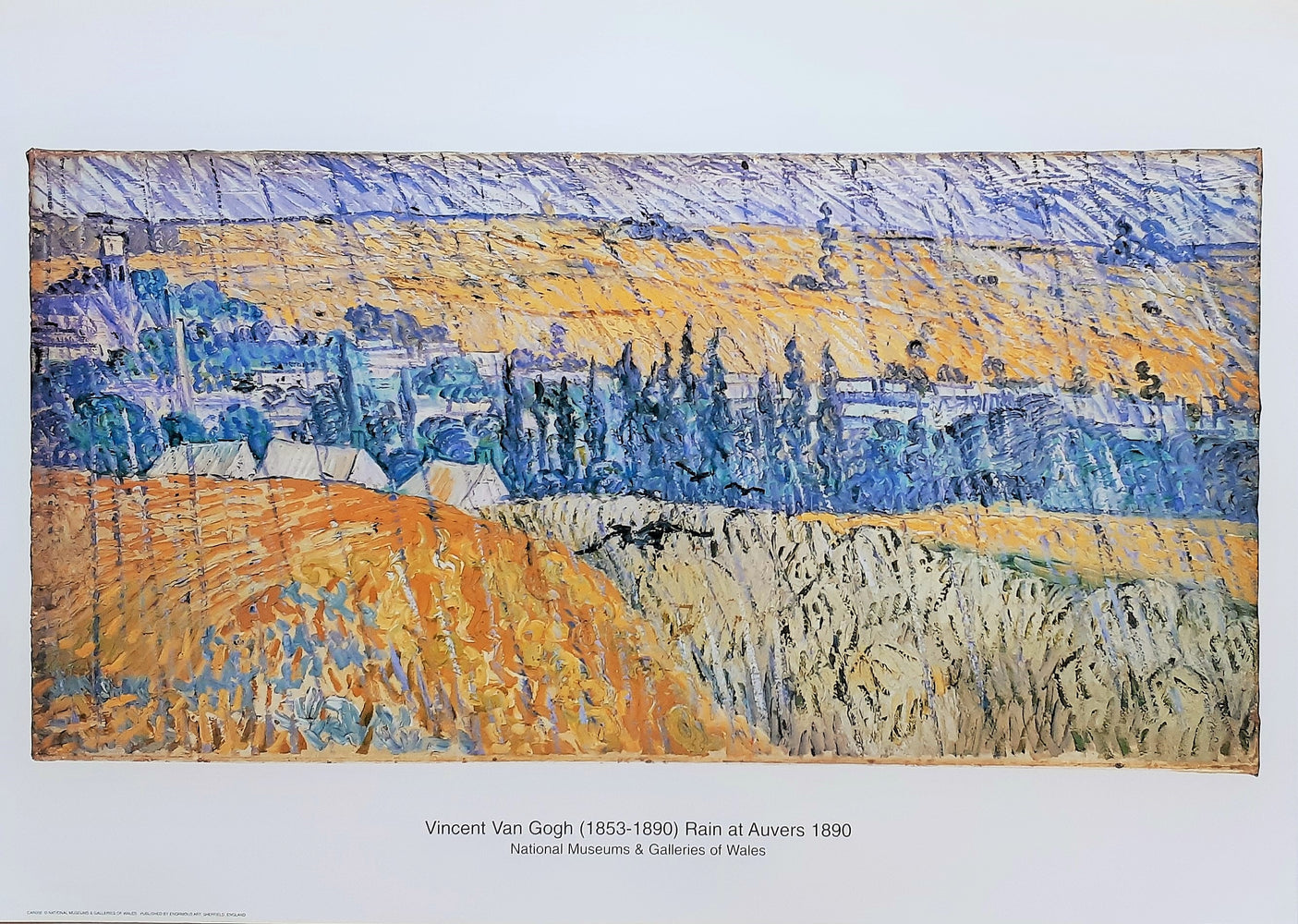 Vincent Van Gogh Landscape At Auvers In The Rain 1890 50x70cm Art Print