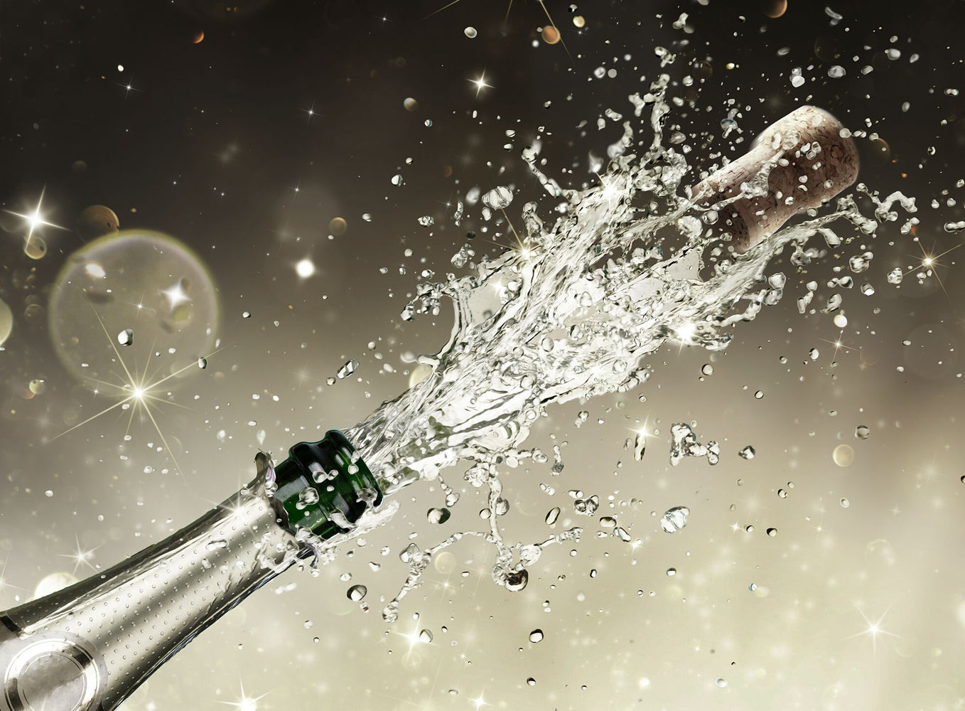 Champagne Cork Flying 3.15m x 2.32m 4 Piece Giant Wallpaper Wall Mural