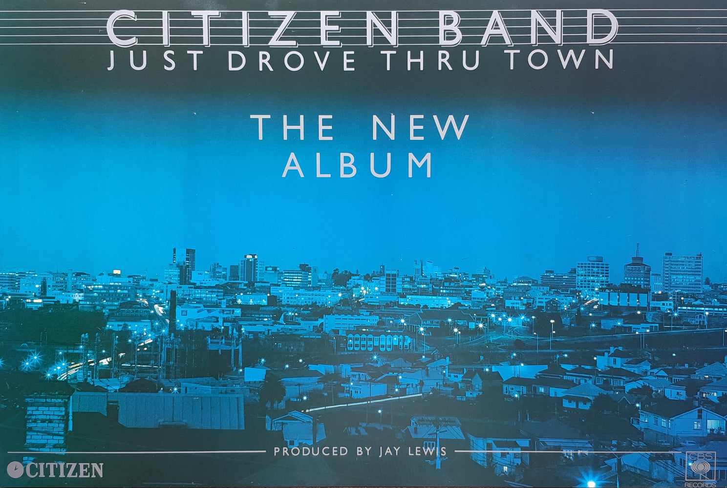 Citizen Band Just Drove Thru Town Album NZ CBS Label Promo Poster Blockmount