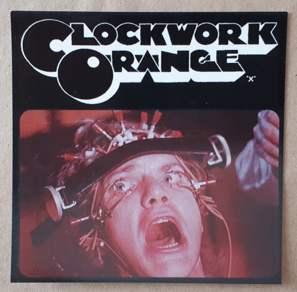 Clockwork Orange Head 10cm Square Vinyl Sticker