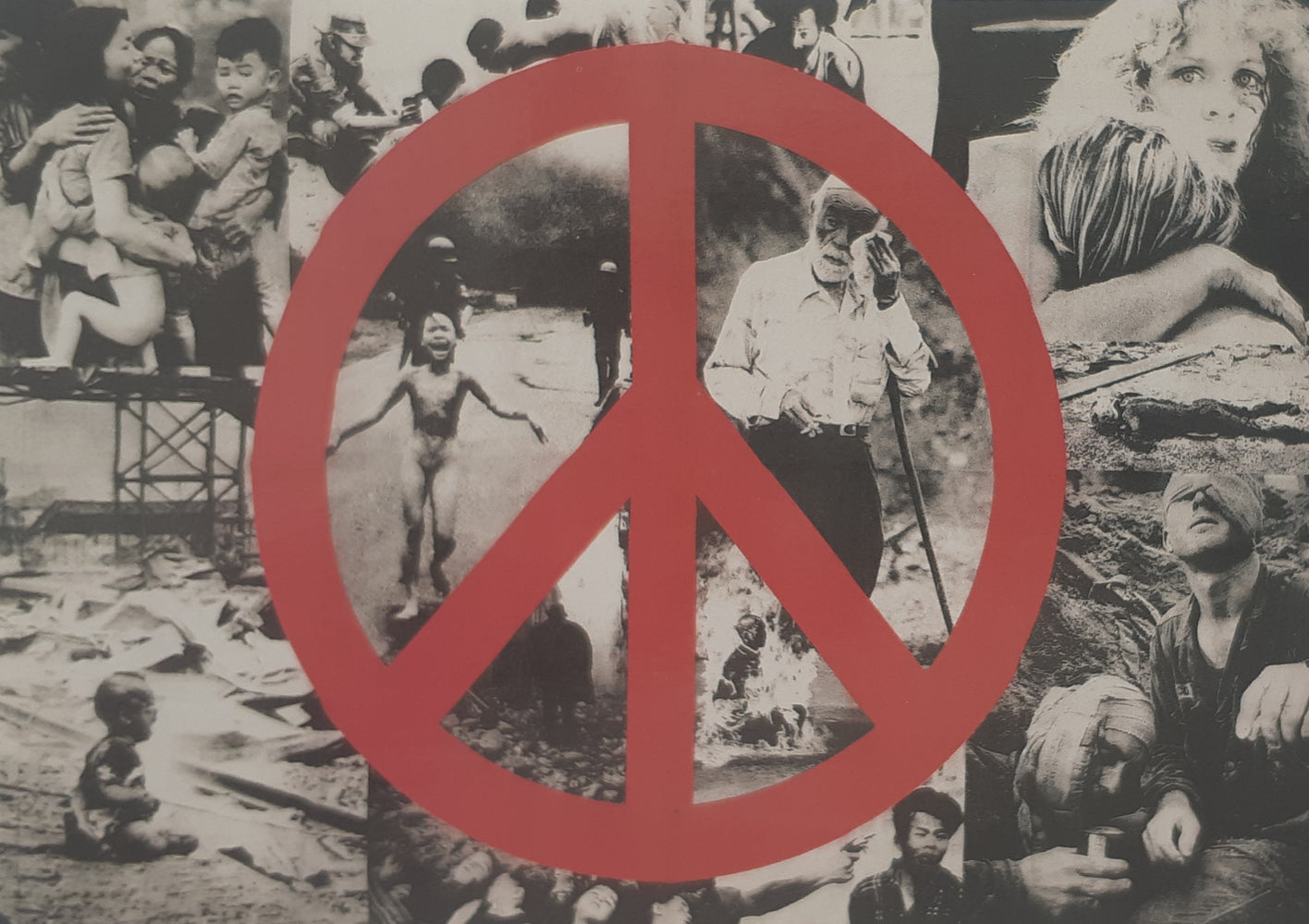 CND Symbol War Background Postcard