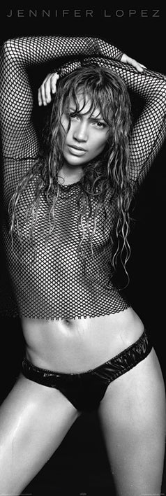 Jennifer Lopez Black & White Fishnet Pose 158x53cm Licensed Door Poster