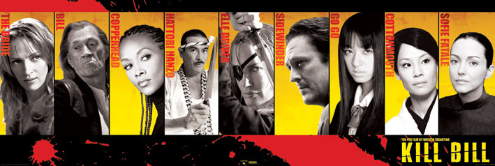 Kill Bill Cast Line Up 158x53cm Panoramic Door Poster