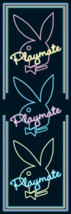 Playboy Playmate Triple Neon Sign 158x53cm Door Poster