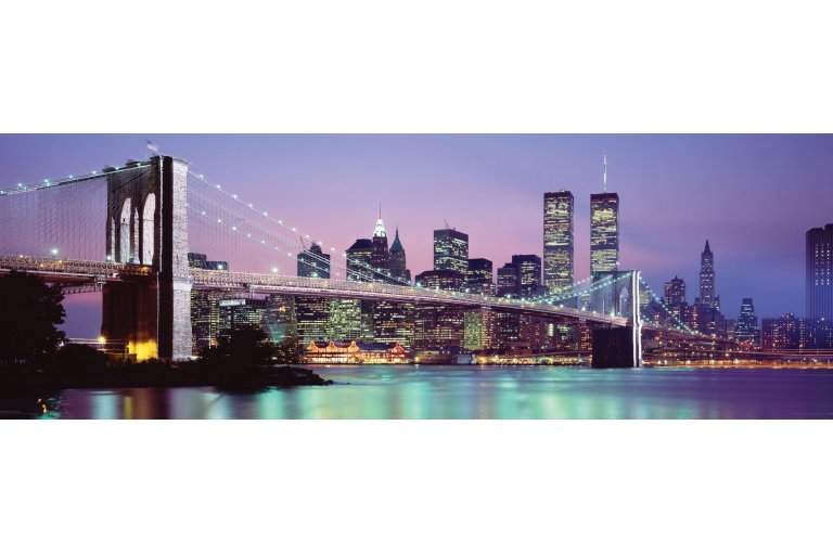 New York Skyline At Night 158x53cm Panoramic Door Poster