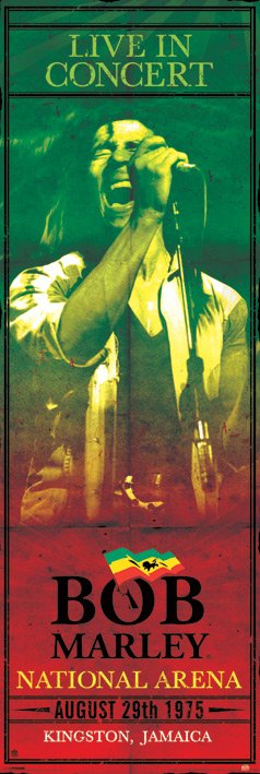 Bob Marley Live In Concert 1975 Kingston Jamaica 158x53cm Door Poster