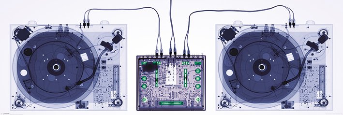 X-Ray Decks Twin Turntables 158x53cm Door Poster