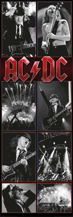 AC/DC Black And White Live Montage Later 158x53cm Door Poster
