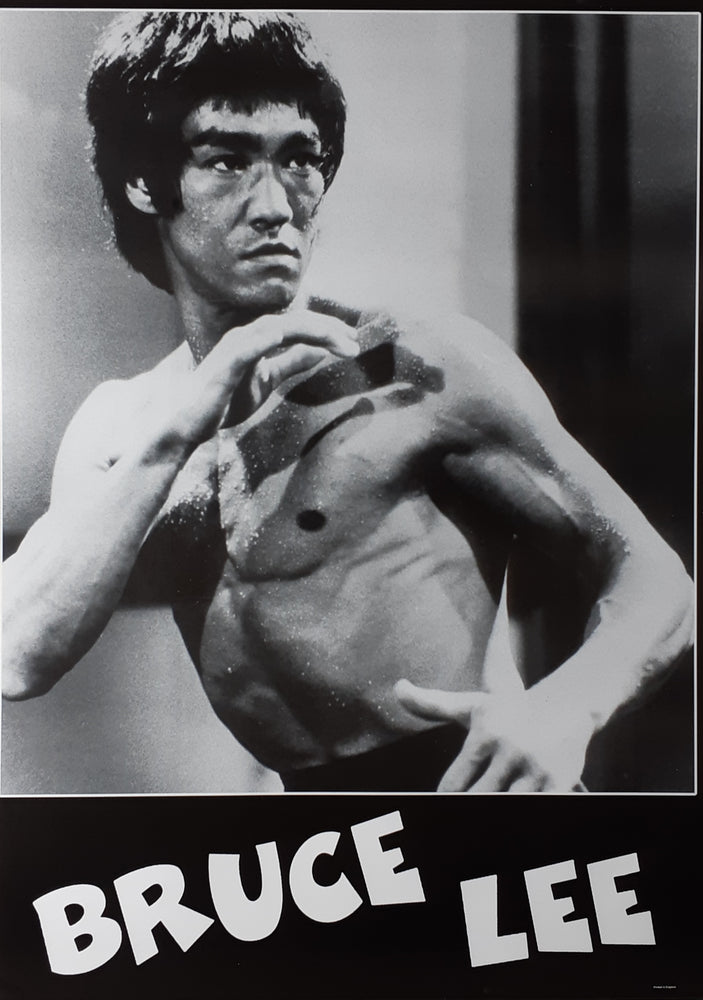 Bruce Lee Black And White Fighting Pose Maxi Poster