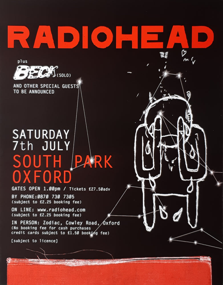 Radiohead South Park Oxford July 2001 Gig Poster