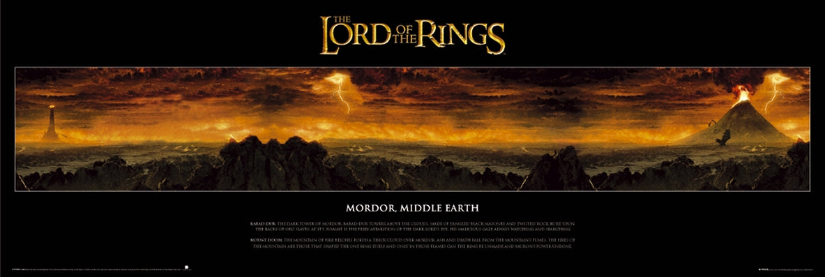 Lord Of The Rings Mordor Middle Earth 158x53cm Vintage Panoramic Door Poster