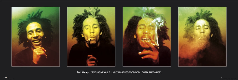Bob Marley Faces And Excuse Me Quote 158x53cm Door Poster