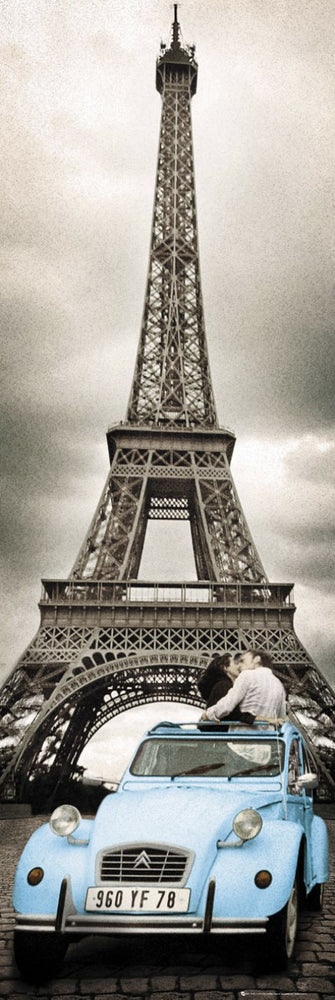 Paris Romance Eiffel Tower Citroen 2cv 158x53cm Door Poster