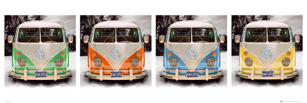 Volkswagen VW Camper Beach Quad 158x53cm Panoramic Door Poster