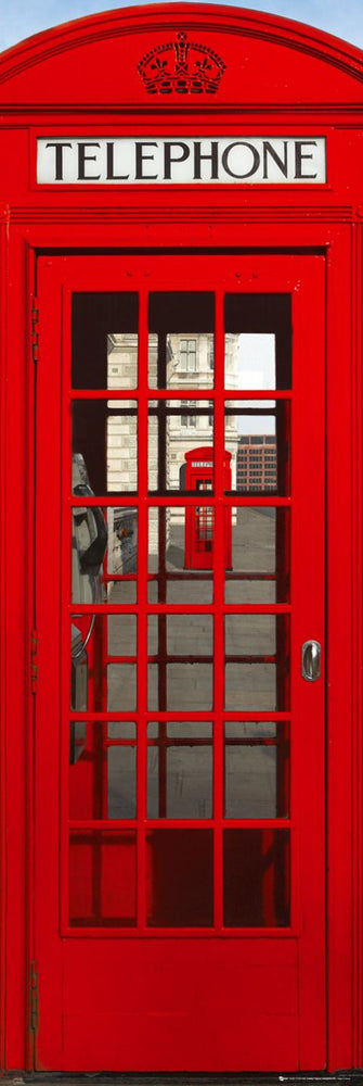 London Red Telephone Box 158x53cm Door Poster