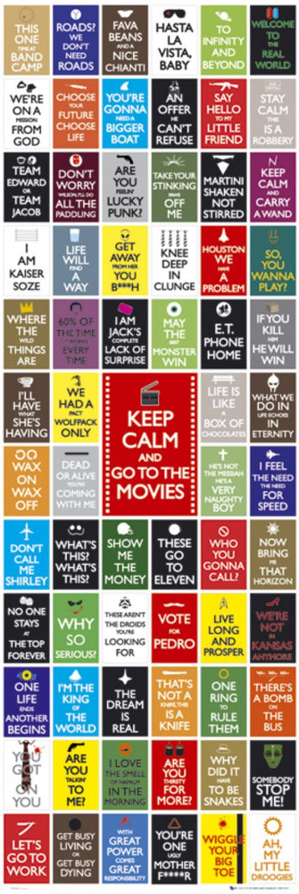 Keep Calm And Go To The Movies 158x53cm Door Poster