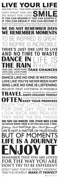 Live Your Life Enjoy It 158x53cm Inspirational Door Poster