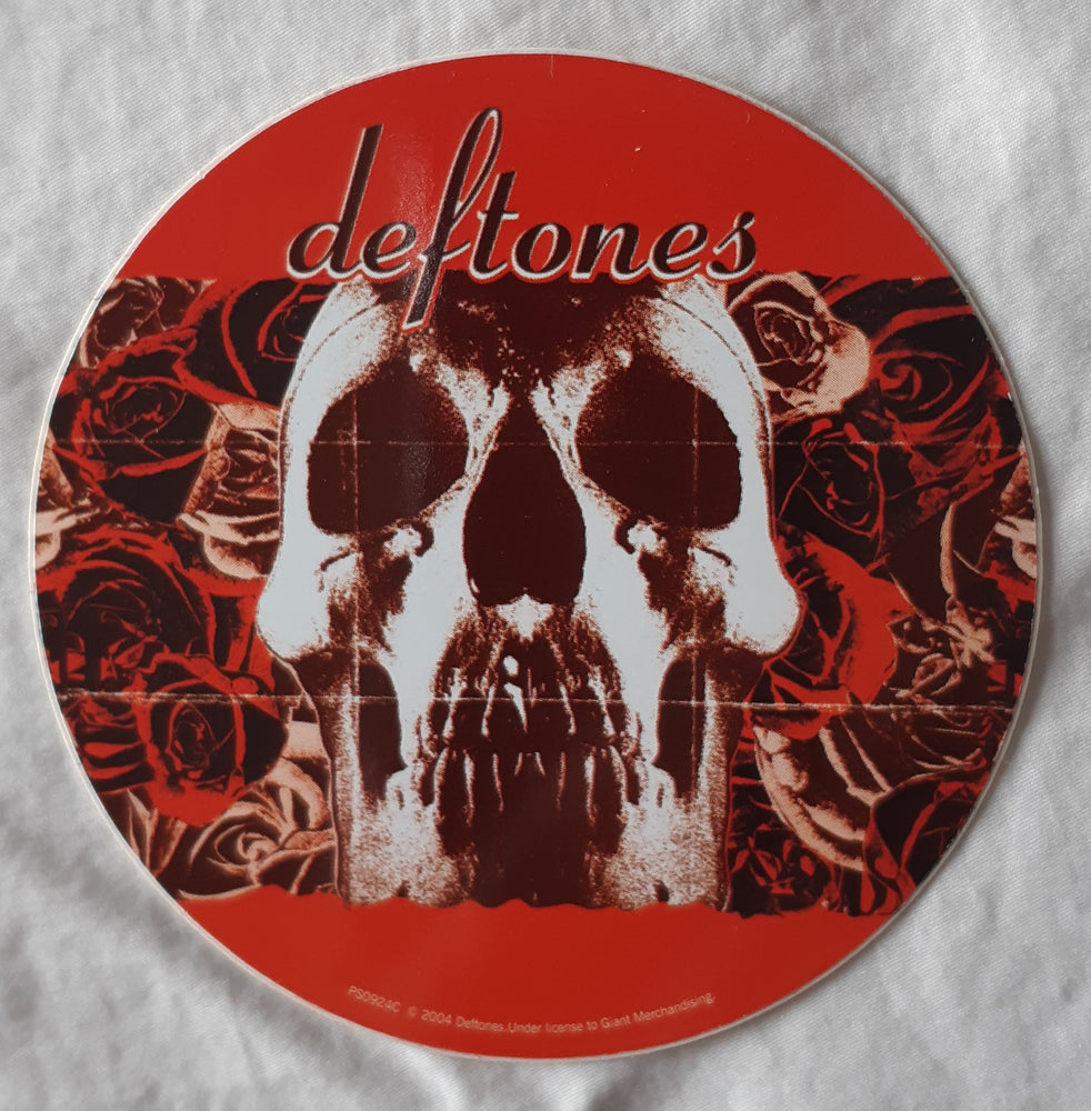 Deftones Skull Red Roses Large Vinyl Sticker