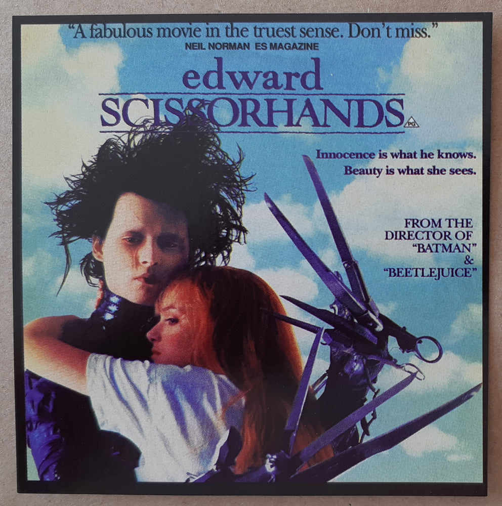 Edward Scissorhands Colour 10cm Square Vinyl Sticker