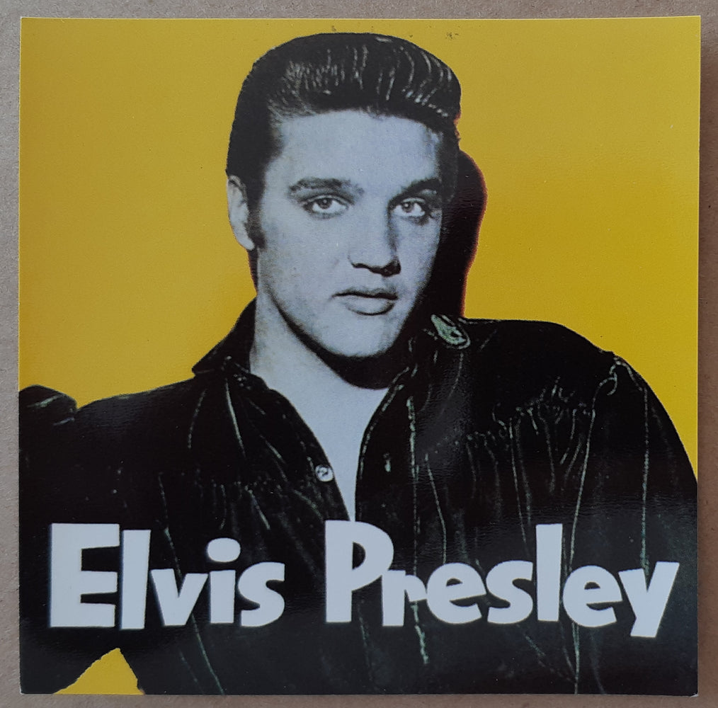 Elvis Presley Yellow 10cm Square Vinyl Sticker