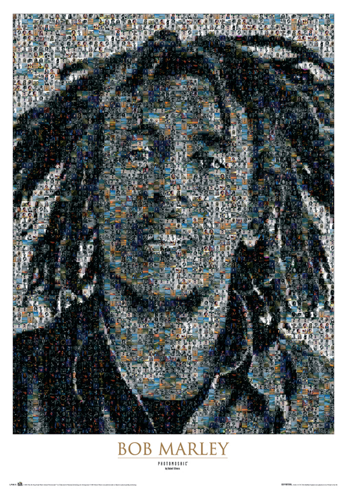 Bob Marley Photo Mosaic No 2 White Border 100x140cm Giant Poster