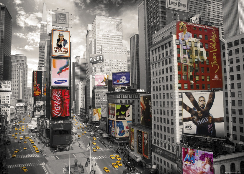 Times Square New York City Aerial View Yellow Taxis 100x140cm Giant Poster