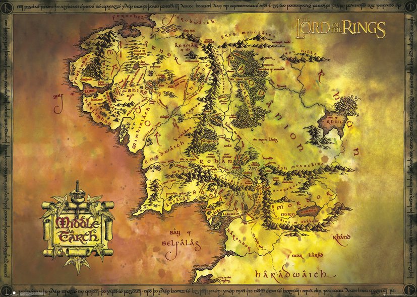 Lord Of The Rings Classic Middle Earth Map 100x140cm Giant Poster