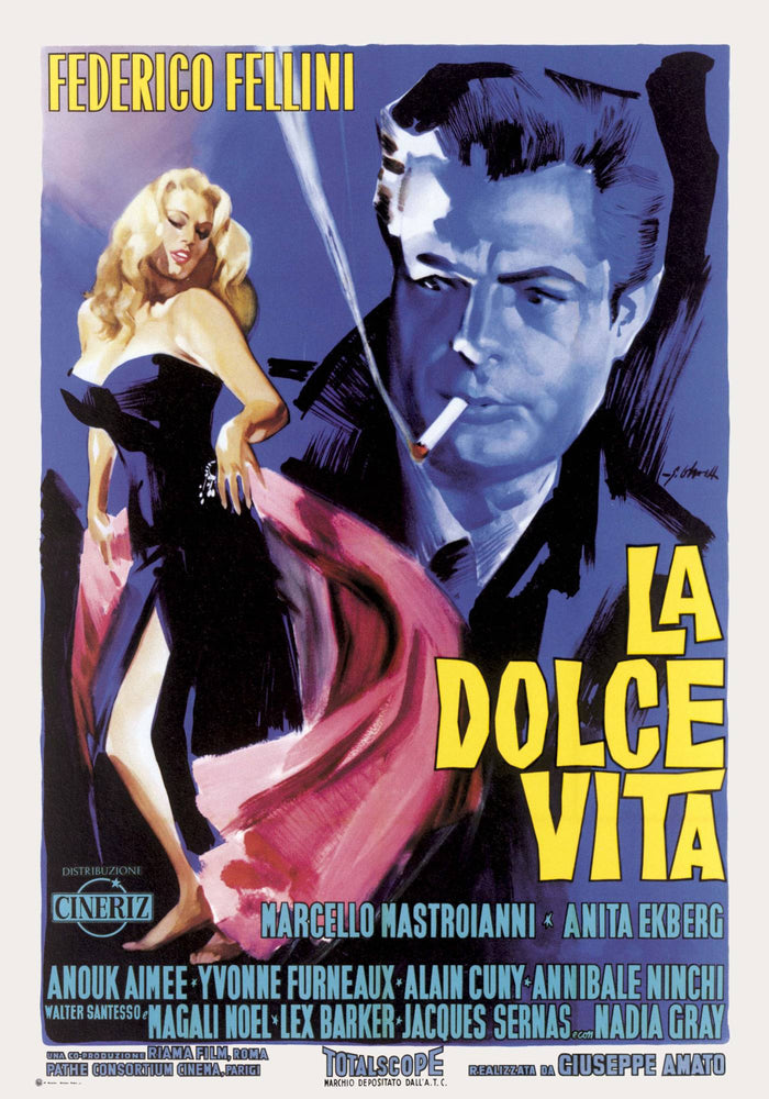 La Dolce Vita Federico Fellini Film Score Maxi Poster Blockmount