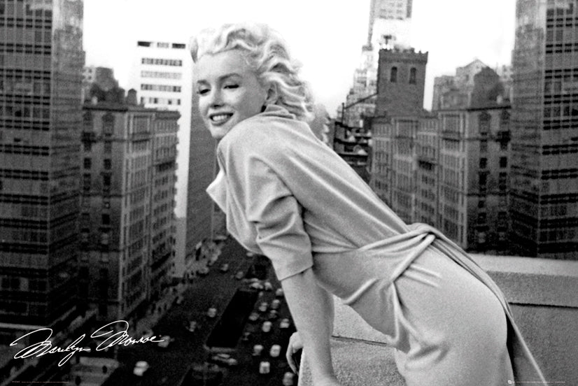 Marilyn Monroe Balcony 2 Black And White Maxi Poster