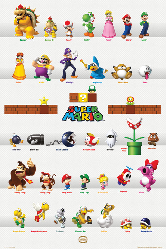 Nintendo Characters Maxi Poster