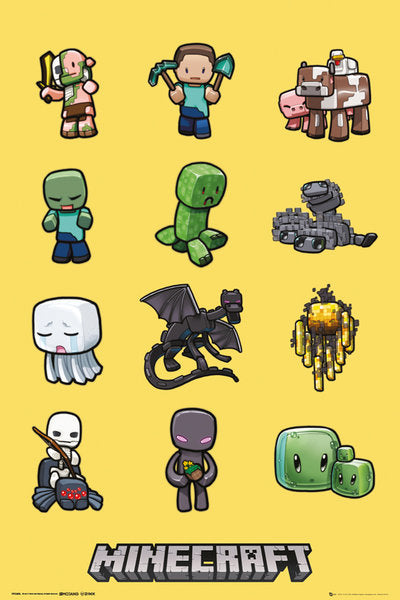 Minecraft Characters Gaming Maxi Poster