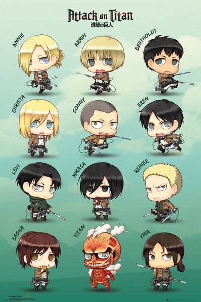 Attack On Titan Chibi Characters Maxi Poster