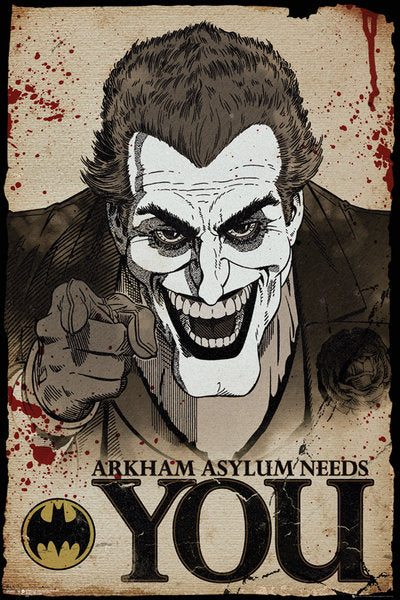 Batman Arkham Asylum Joker Needs You Gaming Maxi Poster