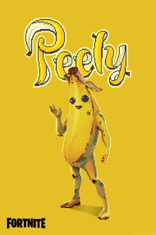 Fortnite Video Game Pixel Peely Maxi Poster