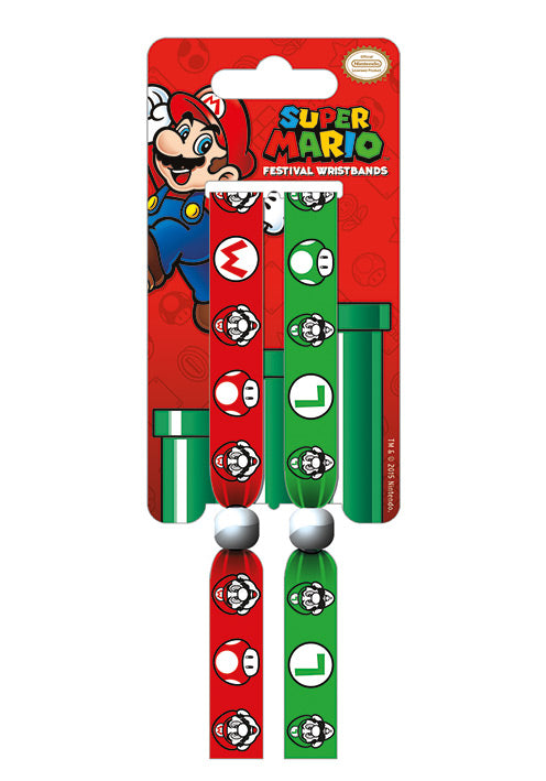 Super Mario & Luigi Set Of Two Festival Wristbands