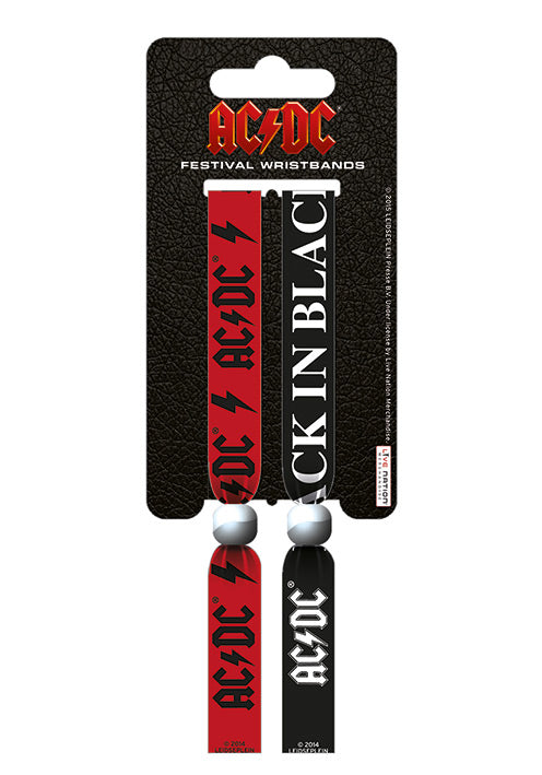 AC/DC Back In Black Set Of Two Festival Wristbands