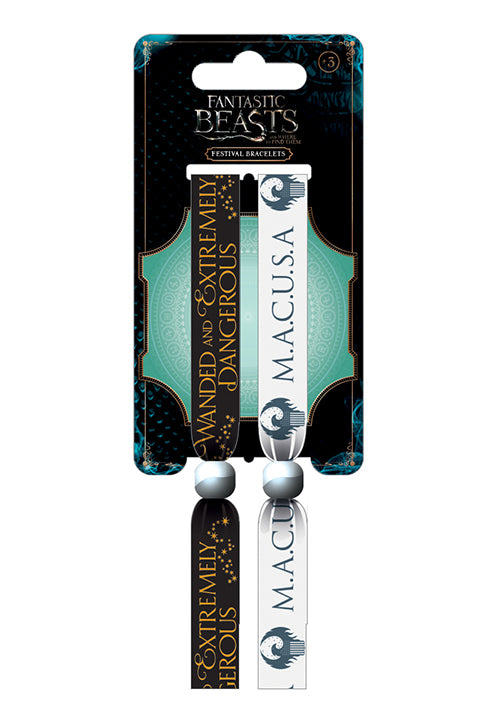 Fantastic Beasts M.A.C.U.S.A. Set Of Two Festival Wristbands
