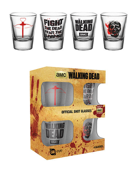 The Walking Dead Official 4 Shot Glasses Pack