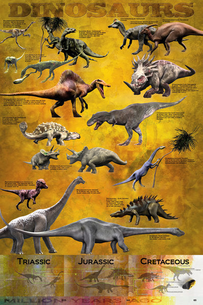 Dinosaur Chart Maxi Poster