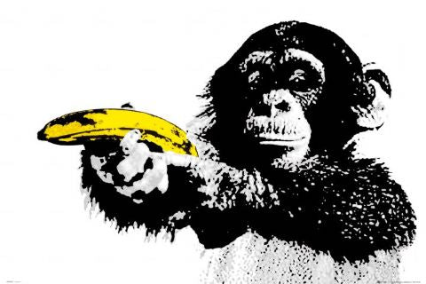 Monkey With Banana Maxi Poster