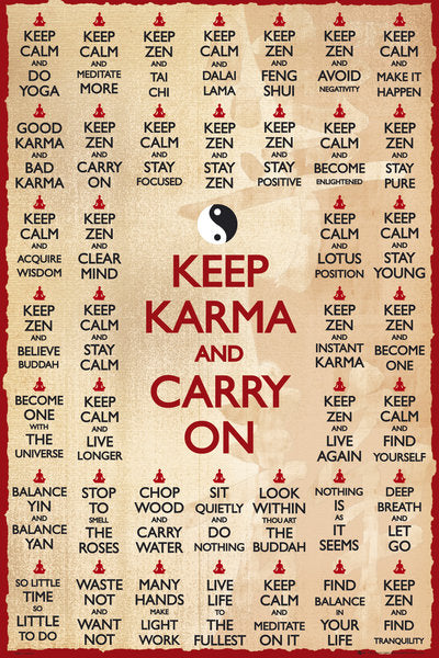 Keep Karma And Carry On Maxi Poster