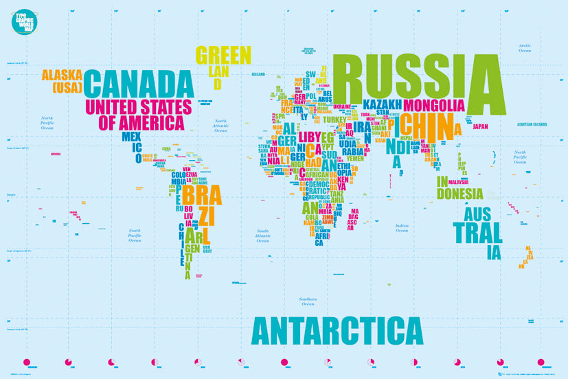 World Map In Words Maxi Poster