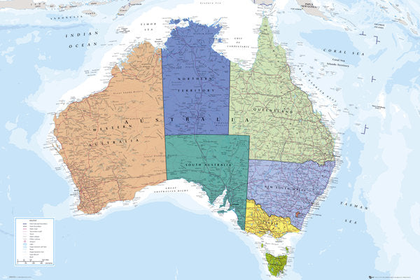 Australia Map Maxi Poster
