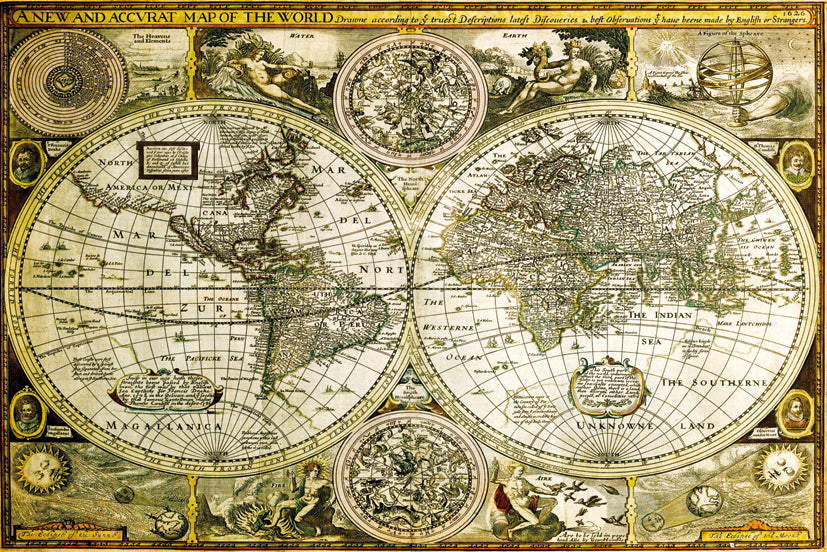 1626 Historical World Map Maxi Poster