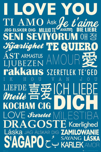 I Love You in many Languages Maxi Poster