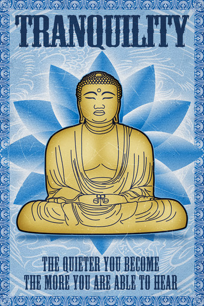 Tranquility Buddah With Quote Maxi Poster