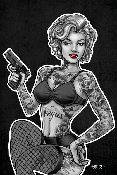 Biggs Marilyn Inked And Armed Maxi Poster